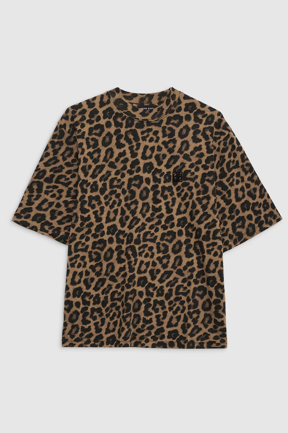 AVI TEE - BLACK AND BROWN LEOPARD