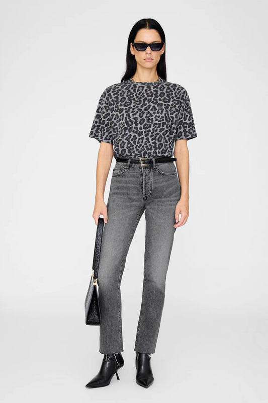 COHEN TEE - GREY LEOPARD