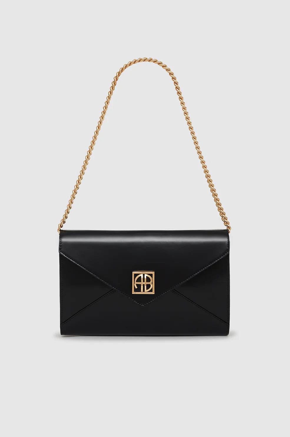 ELLY CLUTCH - HIGH-SHINE BLACK