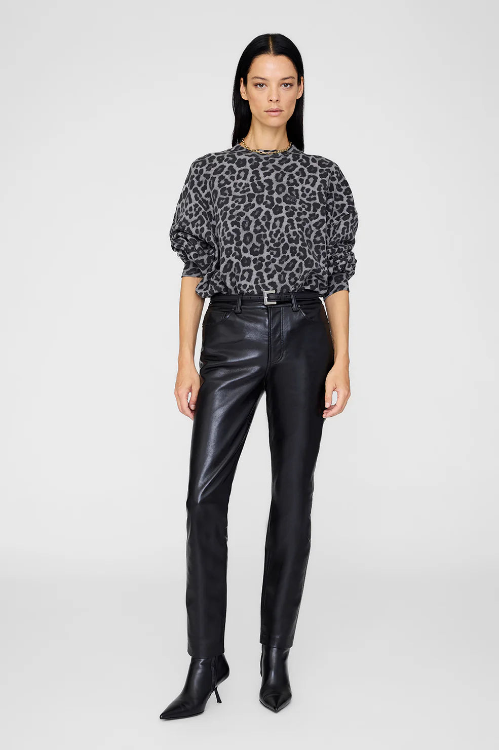 *PREORDER* MILES SWEATSHIRT - GREY LEOPARD