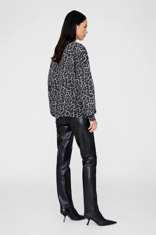 MILES SWEATSHIRT - GREY LEOPARD