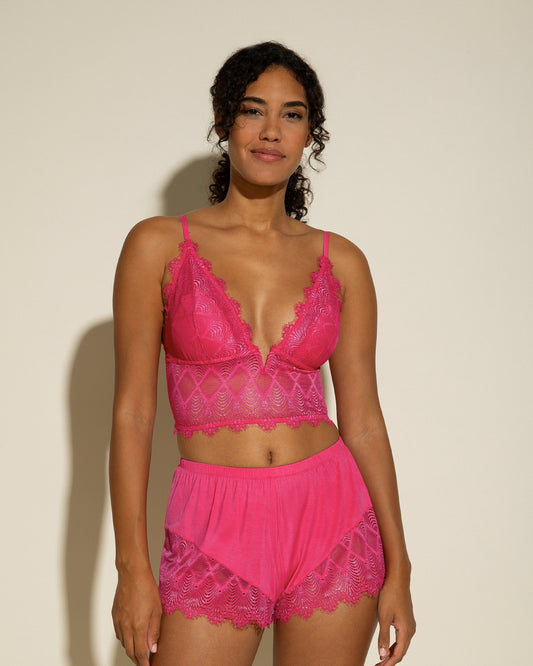 ALLURE CROPPED CAMI & BOXER - FLORI PINK