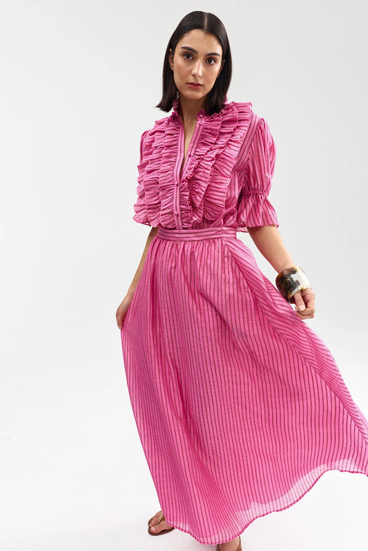 CALLA SKIRT - POPPY BARK STRIPE