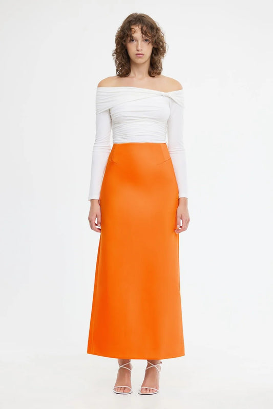 BALDERSTONE SKIRT - NEON TANGERINE