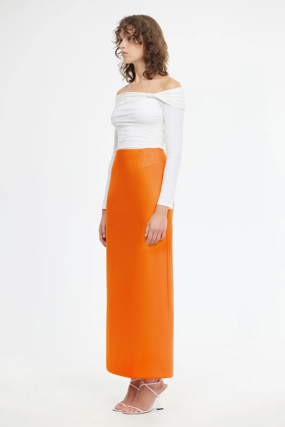 BALDERSTONE SKIRT - NEON TANGERINE
