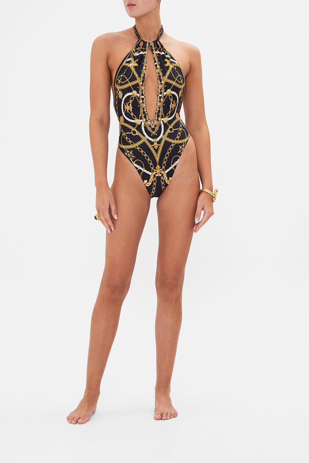 COAST TO COAST CHAIN NECK PLUNGE ONE PIECE