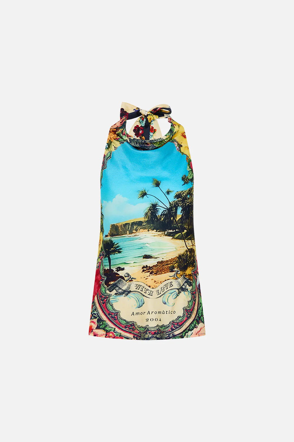 BATHING BOMBSHELL COWL NECK HALTER TOP