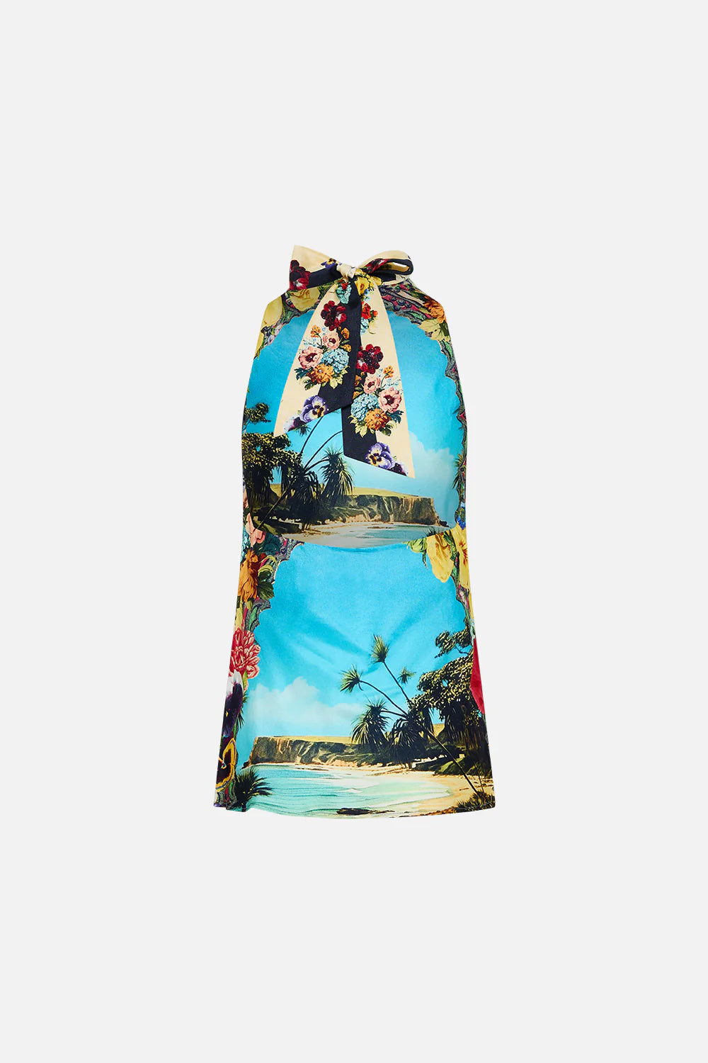 BATHING BOMBSHELL COWL NECK HALTER TOP