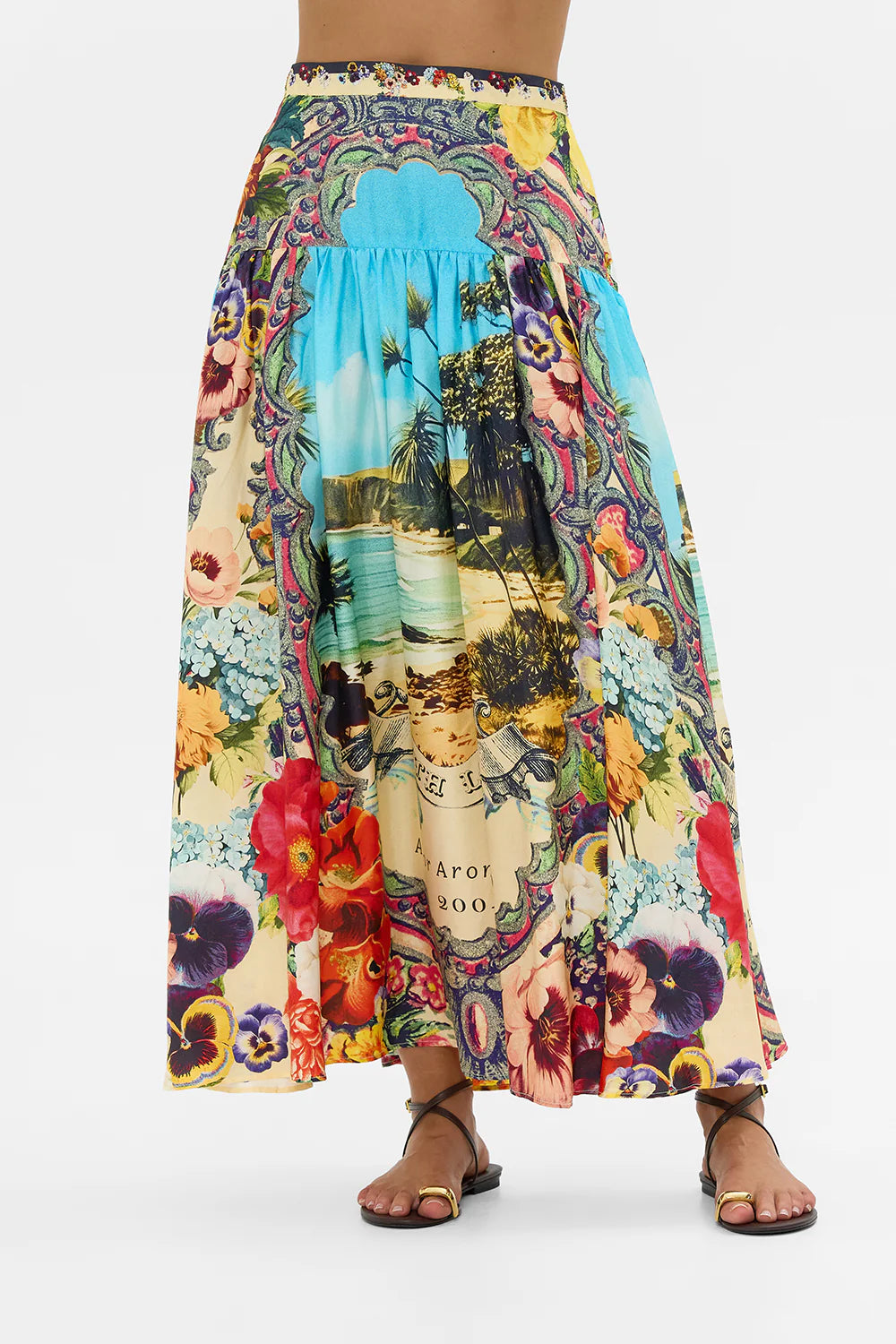 BATHING BOMBSHELL FITTED WAIST GATHERED SKIRT