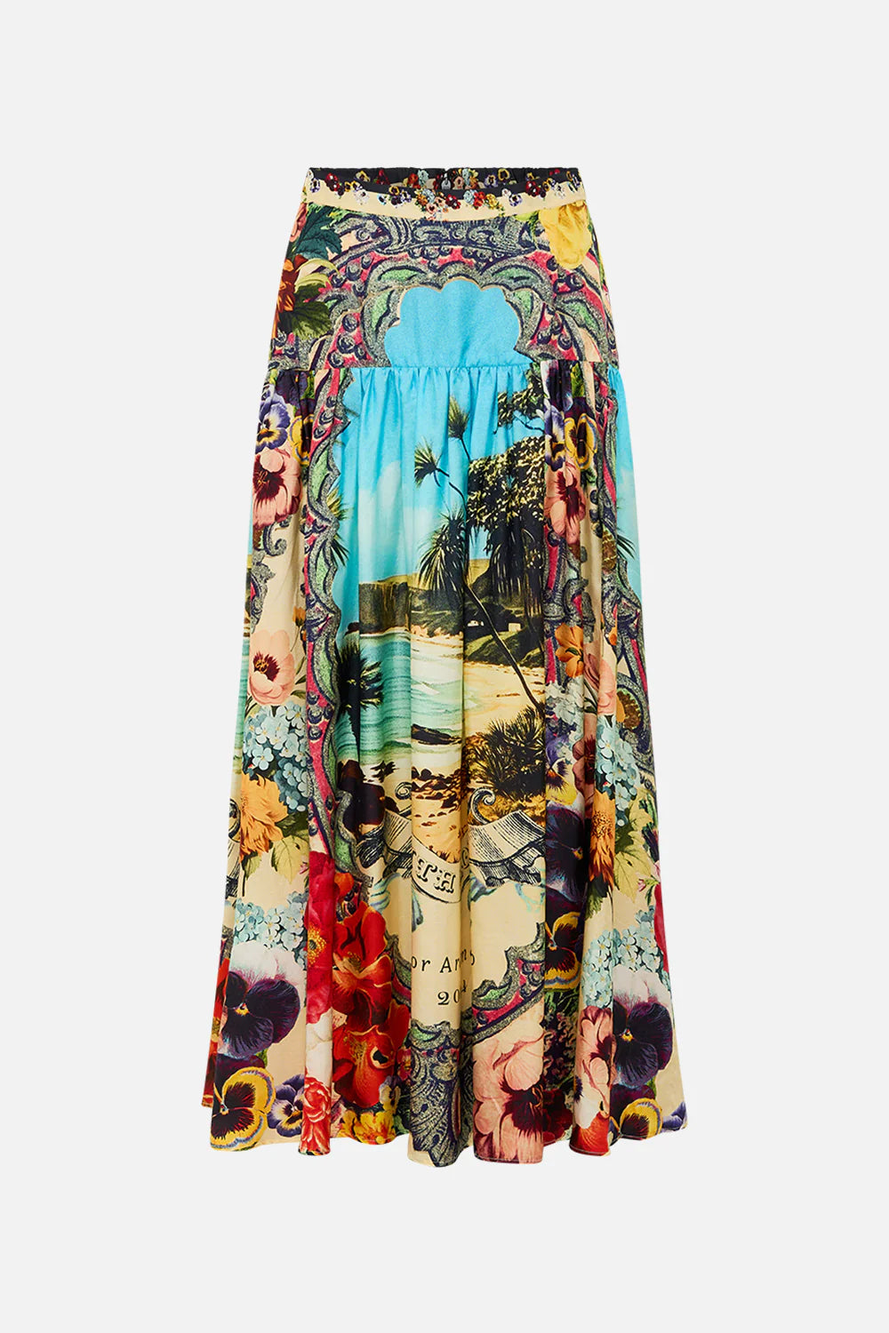 BATHING BOMBSHELL FITTED WAIST GATHERED SKIRT