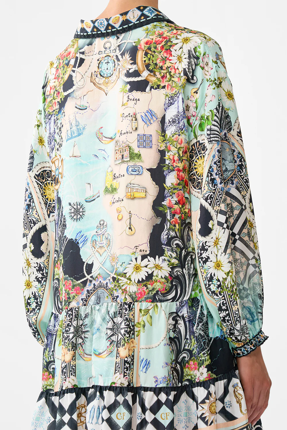 FOLK AFLOAT LONG SLEEVE TIERED SHORT DRESS