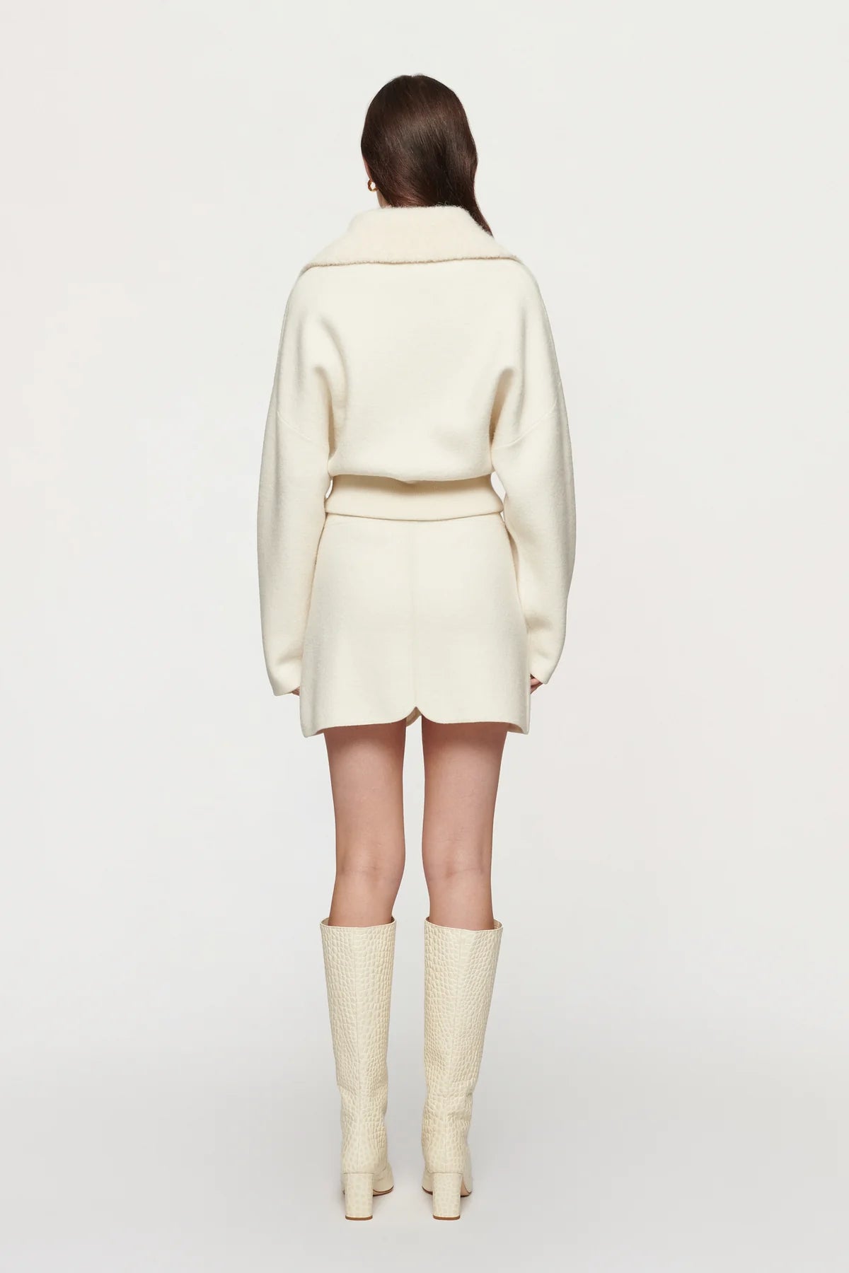 ATLAS KNIT MINI SKIRT - OFF WHITE