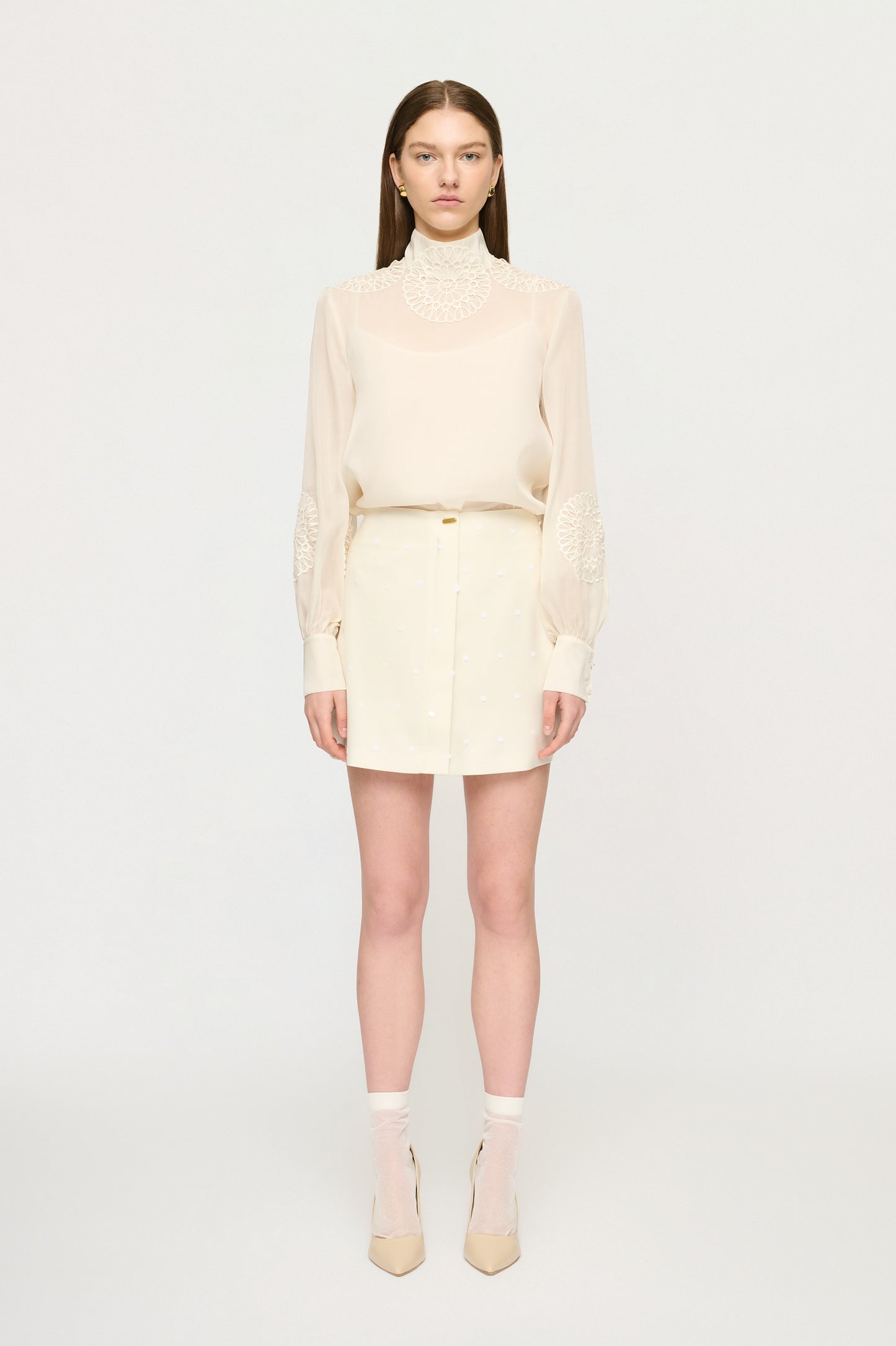 SABINE SKIRT - PARCHMENT SEQUIN
