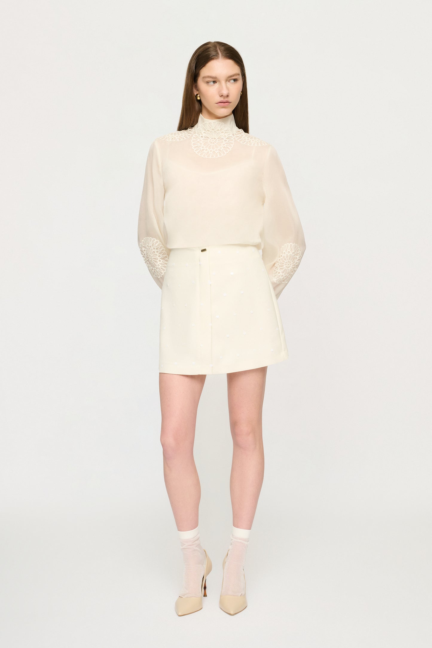 SABINE SKIRT - PARCHMENT SEQUIN