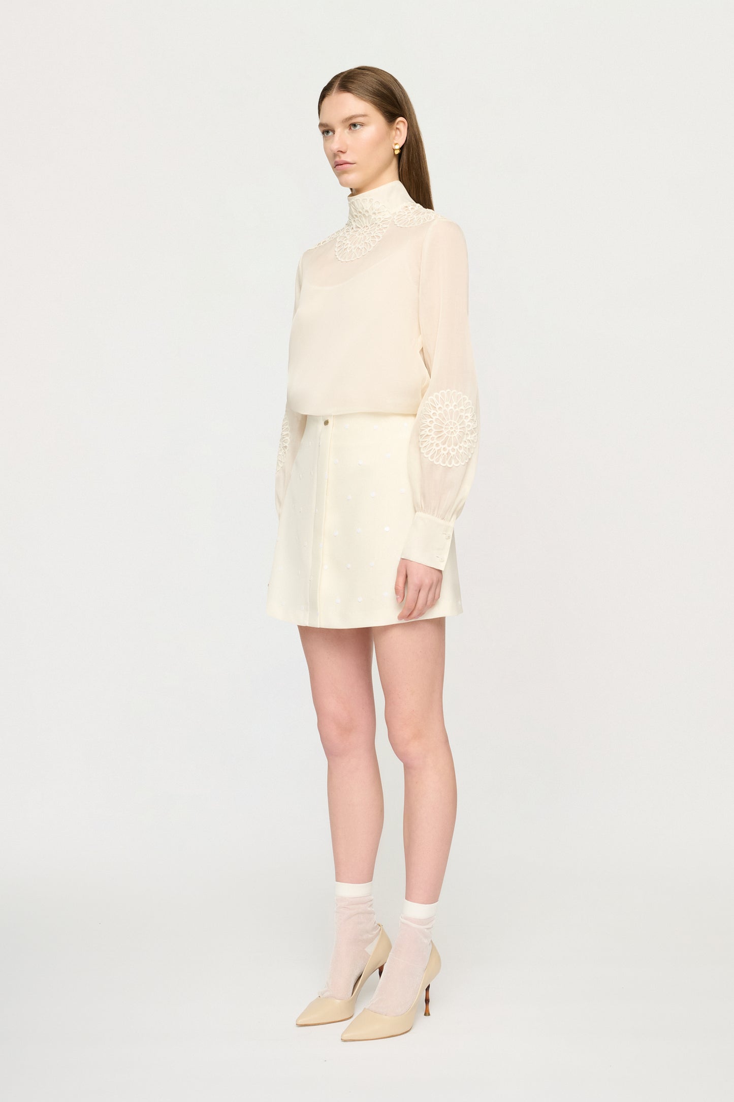 SABINE SKIRT - PARCHMENT SEQUIN