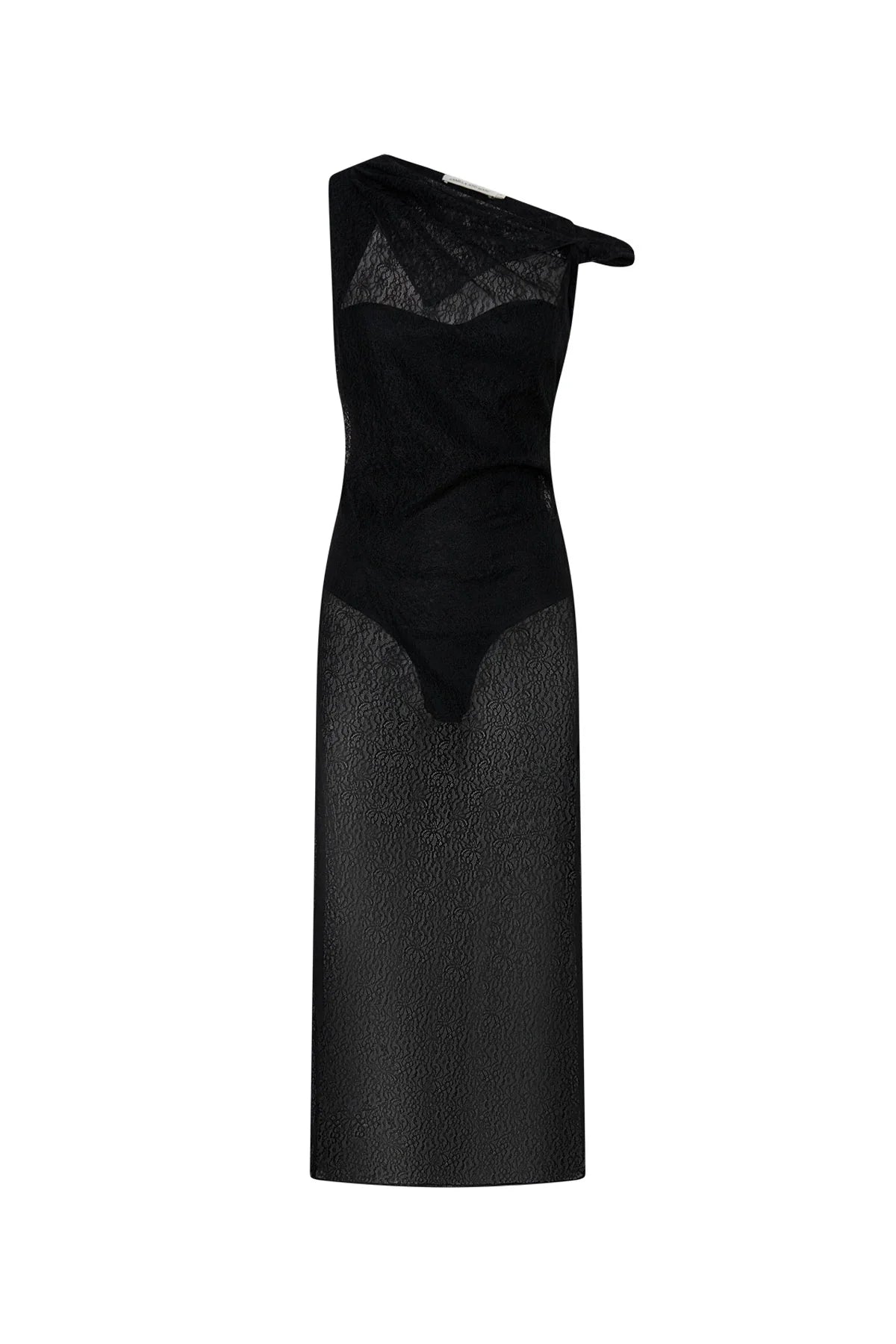 APERTURE MIDI DRESS - BLACK