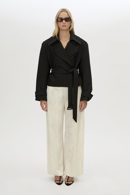 *PREORDER* ASENA SHORT TRENCH - BLACK