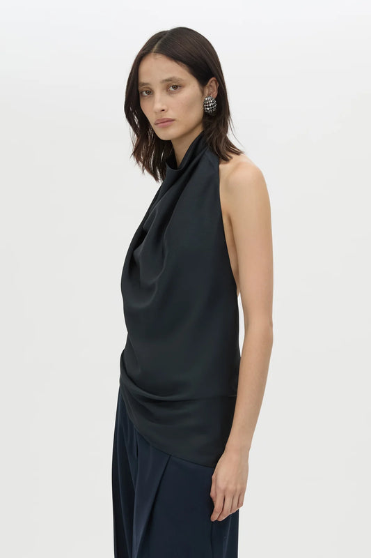 ELOWYN HALTER TOP - FRENCH NAVY