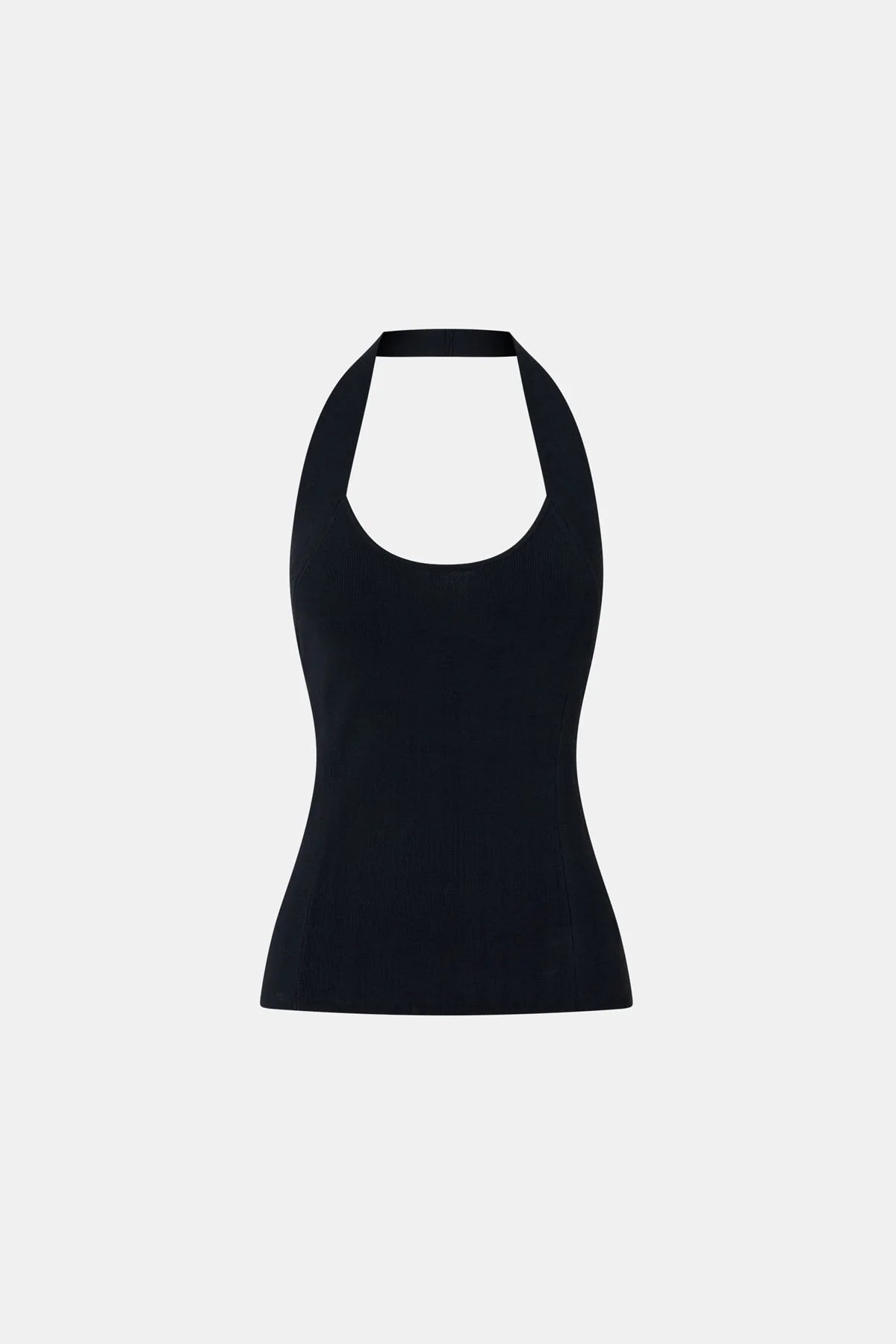 JULIET KNIT HALTER TOP - BLACK