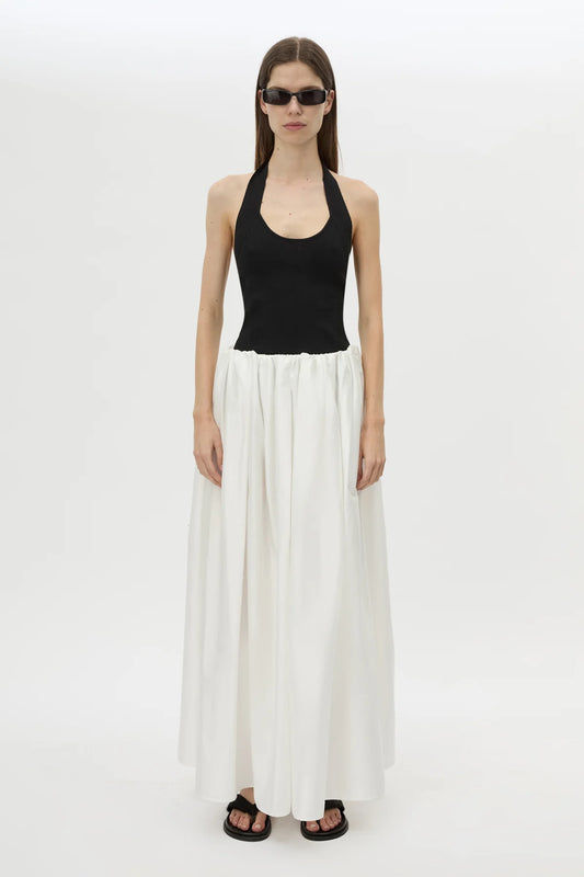 JULIET KNIT HALTER TOP - BLACK