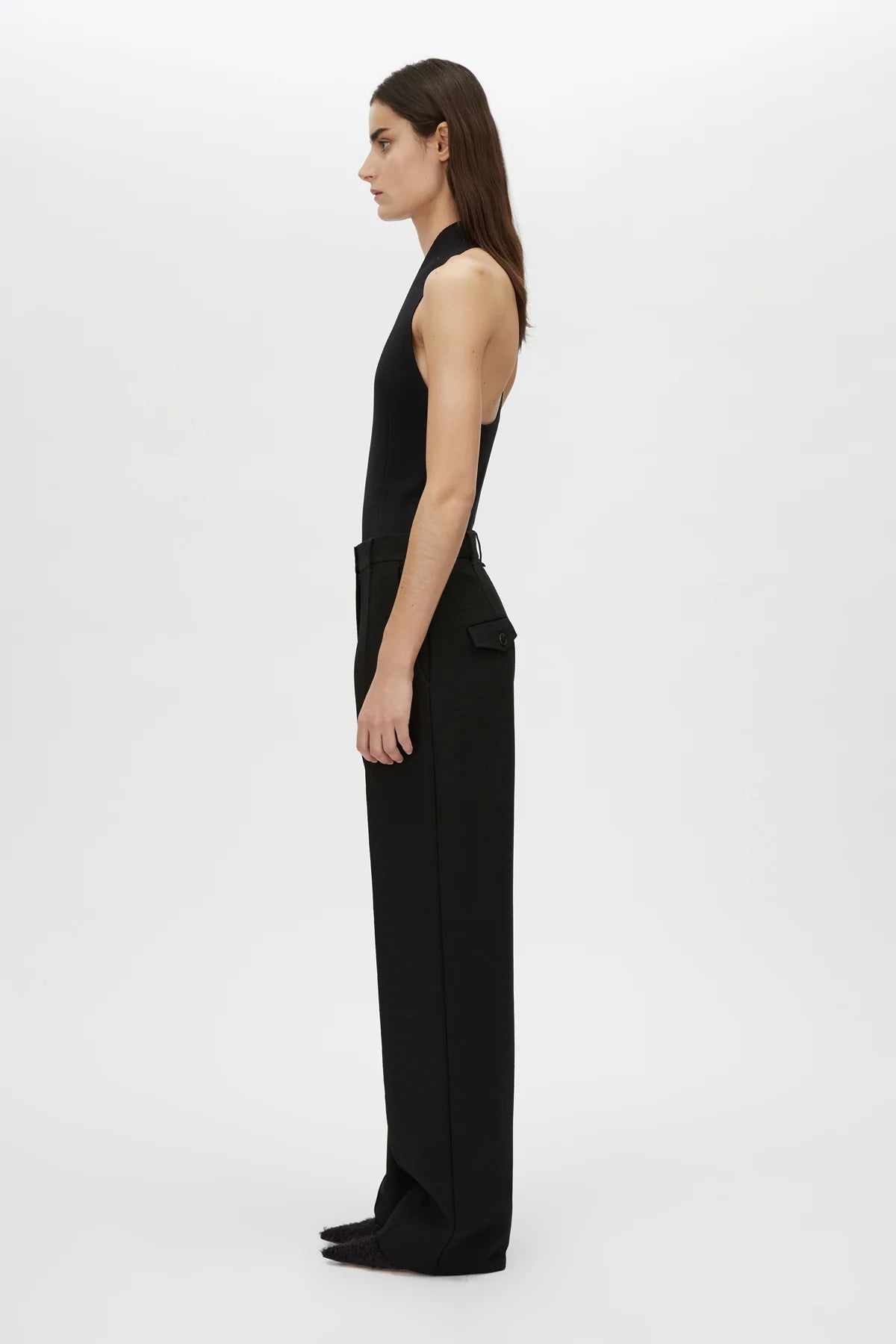 KESTREL PLUNGE NECK BODYSUIT - BLACK