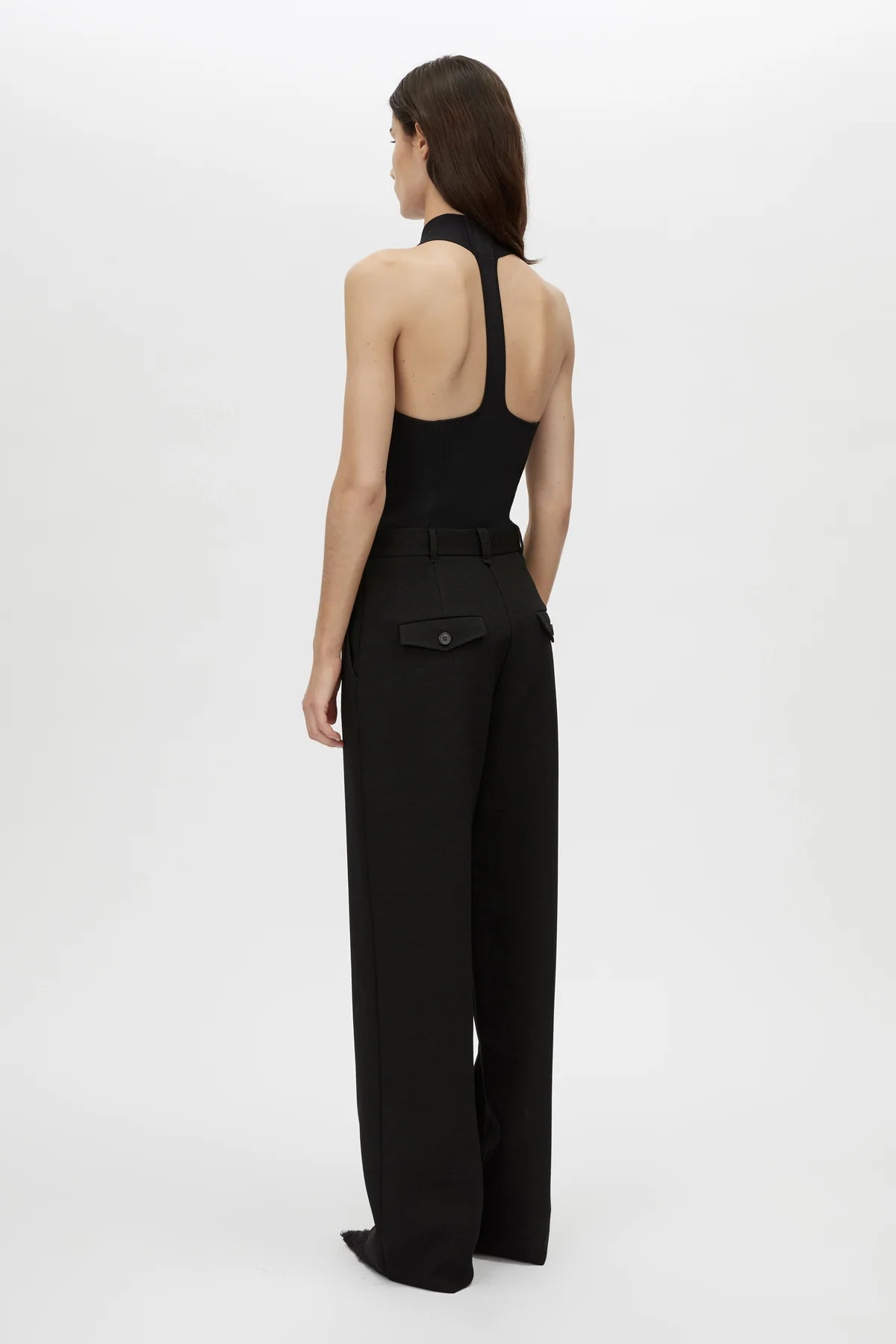 KESTREL PLUNGE NECK BODYSUIT - BLACK
