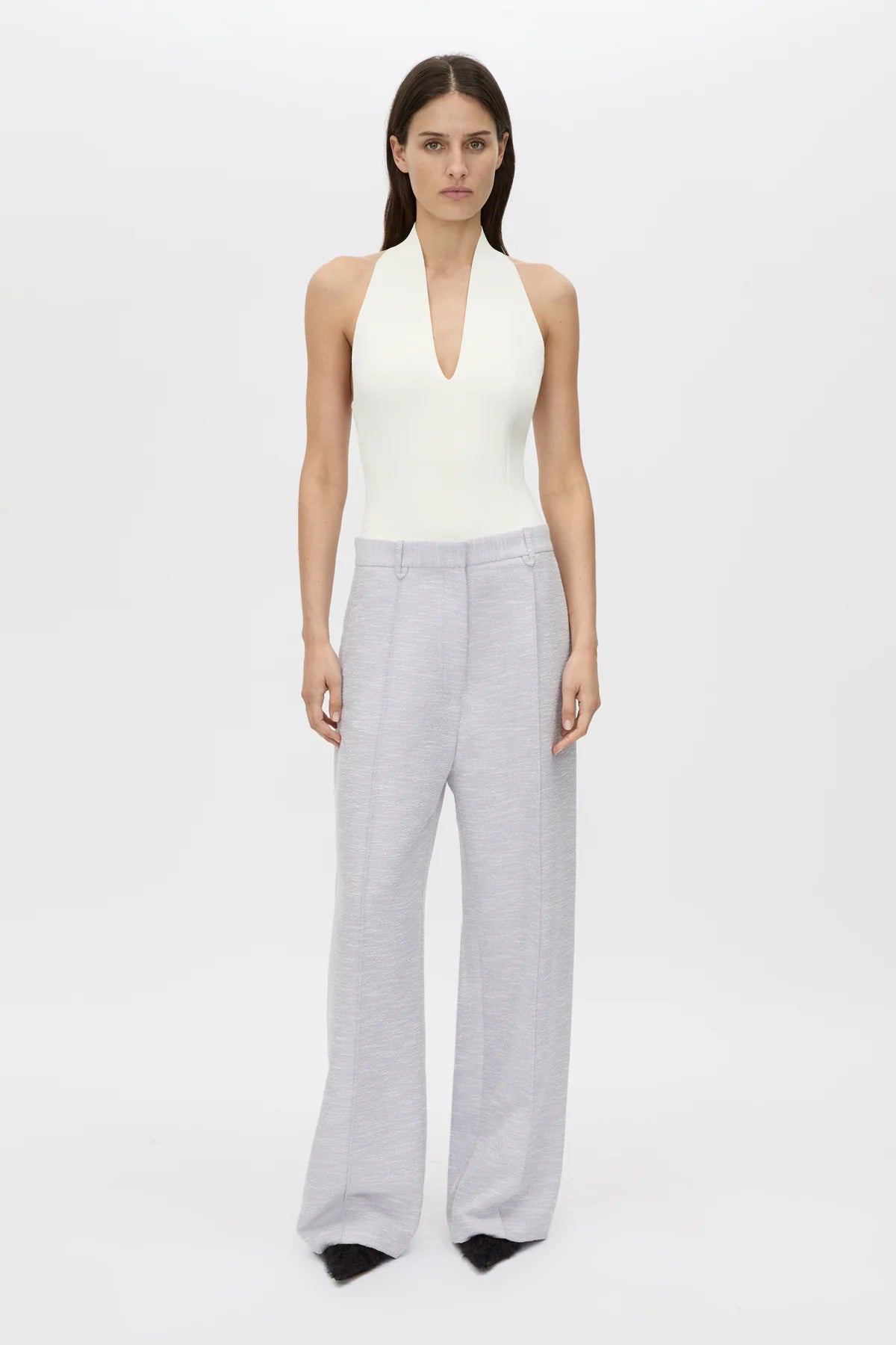 KESTREL PLUNGE NECK BODYSUIT - CREAM