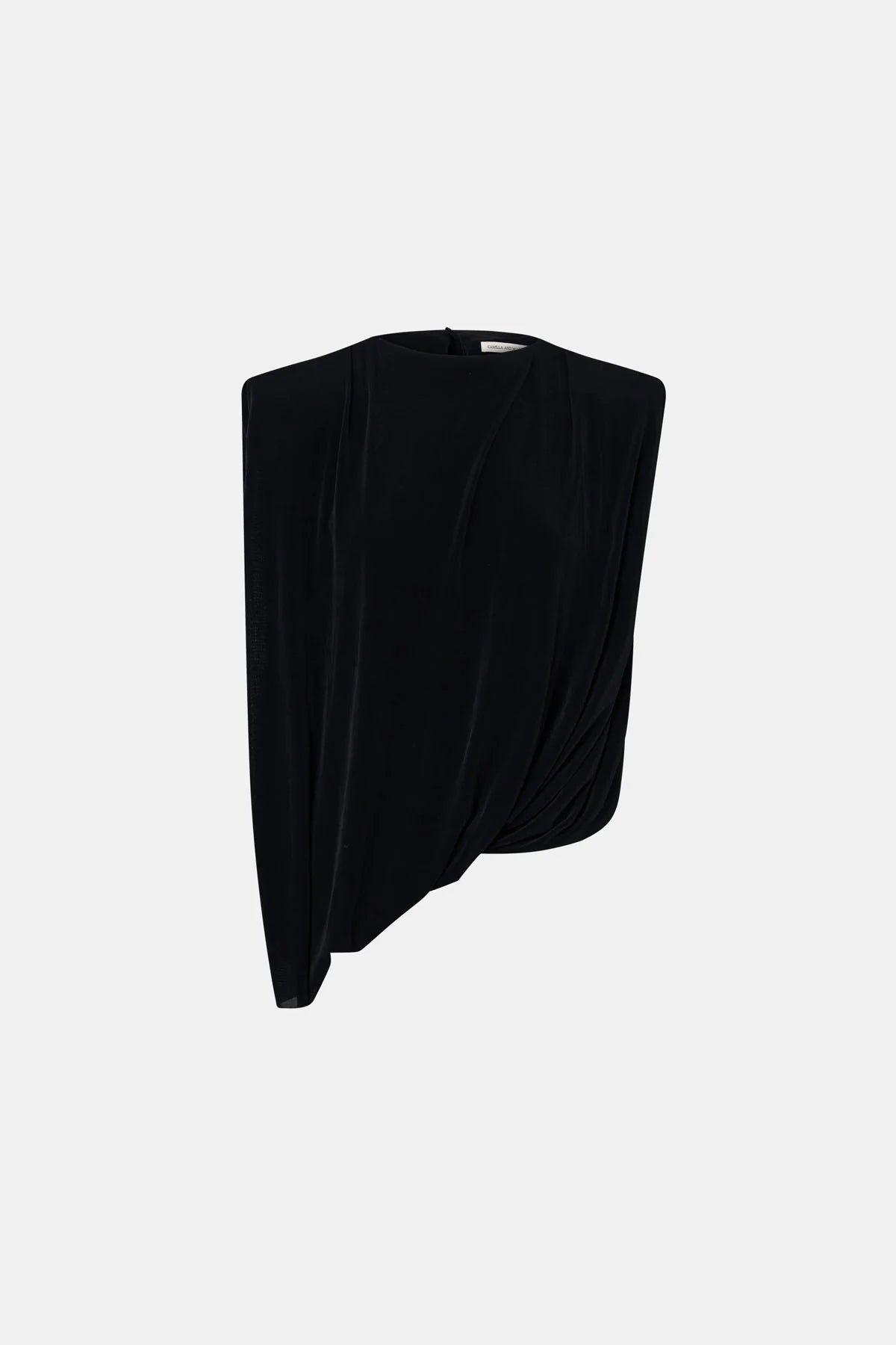 RAVINE DRAPED TOP - BLACK
