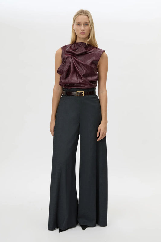 SANA DRAPE TOP - BURGUNDY