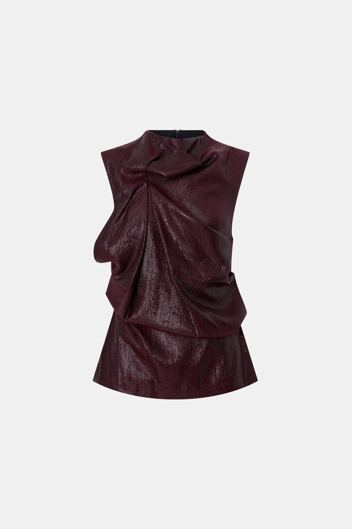 SANA DRAPE TOP - BURGUNDY