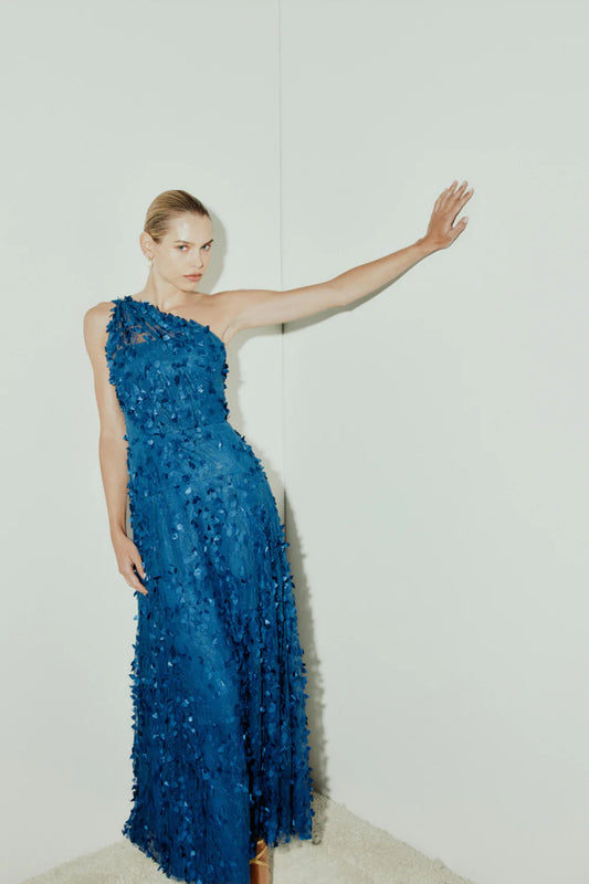 ENCHANTMENT ONE SHOULDER DRESS - ROYAL BLUE
