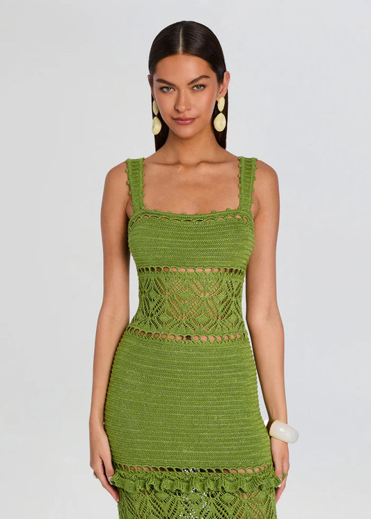 *PREORDER* WINONA CROCHET DRESS - KIWI