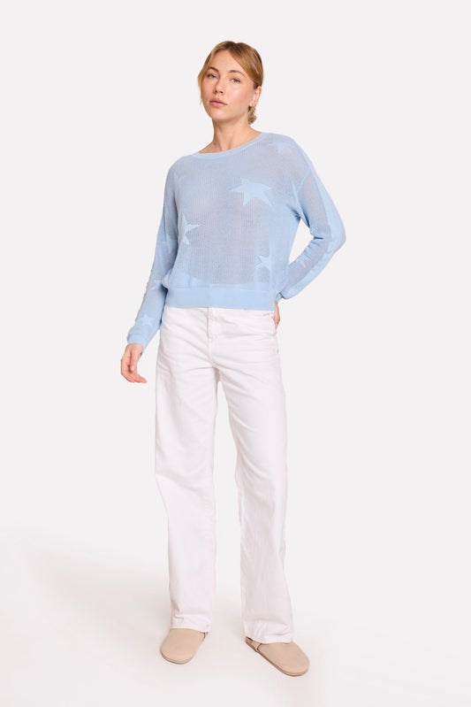 POINTELLE STAR JUMPER - SKY