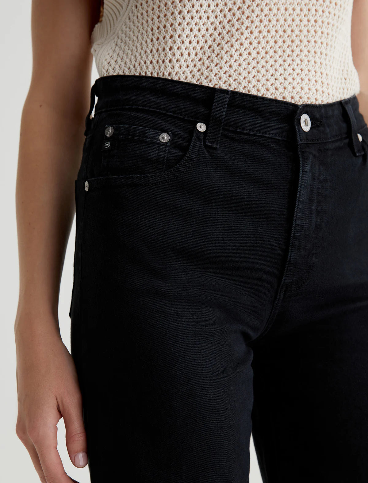 SAIGE CROP JEAN - SULFUR BLACK