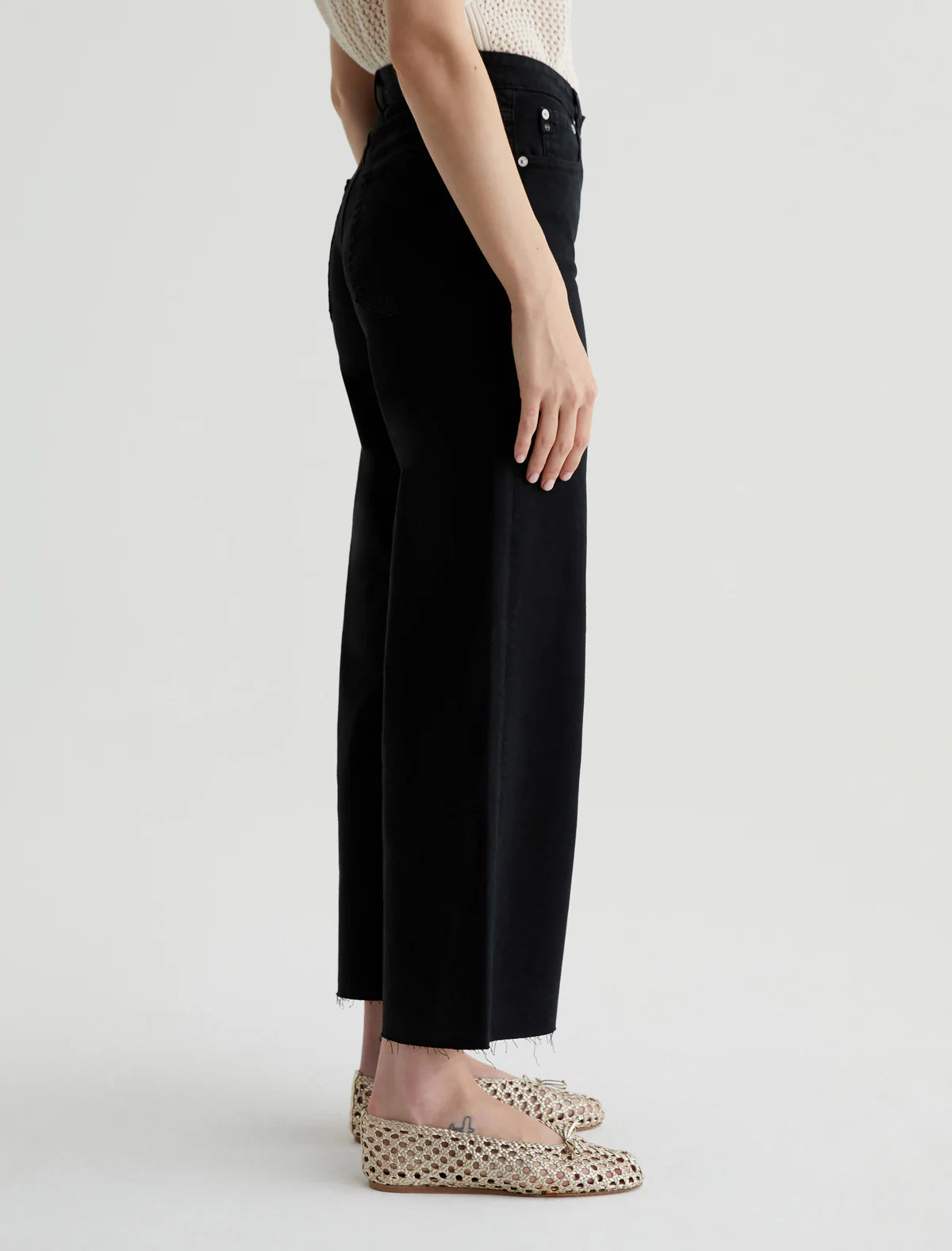 SAIGE CROP JEAN - SULFUR BLACK