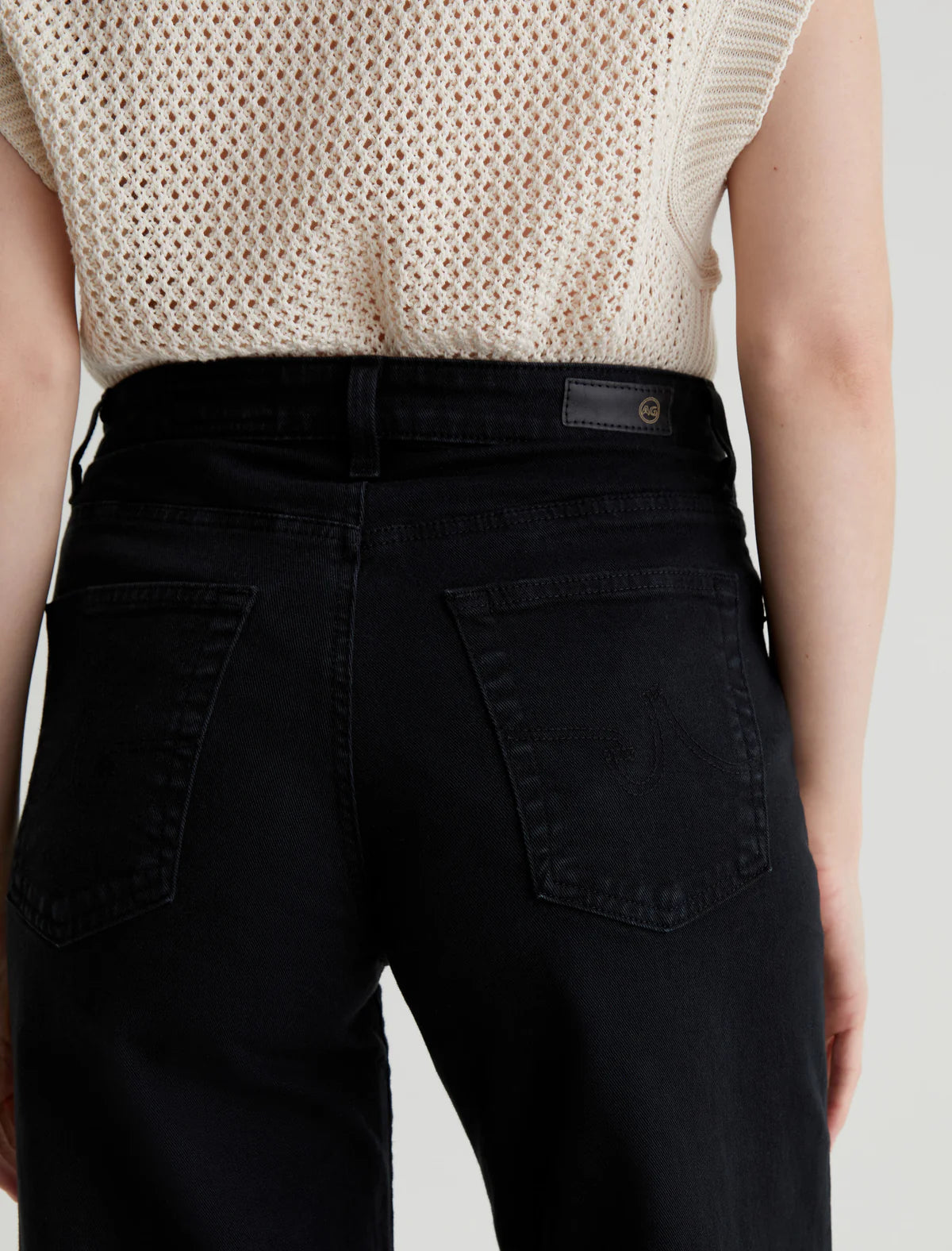 SAIGE CROP JEAN - SULFUR BLACK
