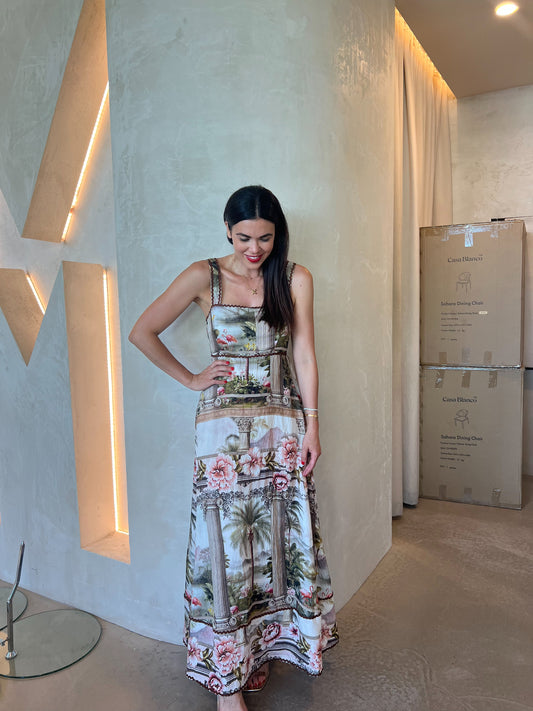 MAXI DRESS - ROMAN COLUMN PRINT