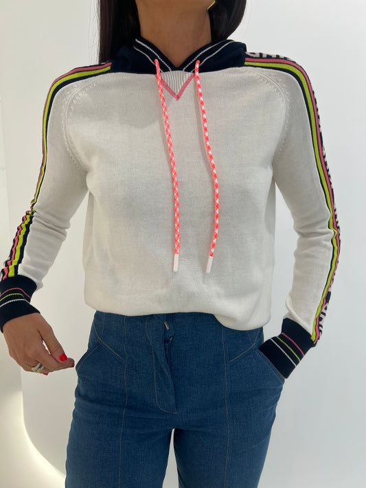 KIND STRIPE HOODIE - IVORY/NAVY