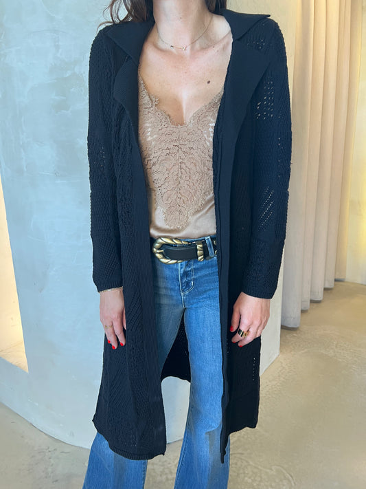 MAXI CARDIGAN - BLACK