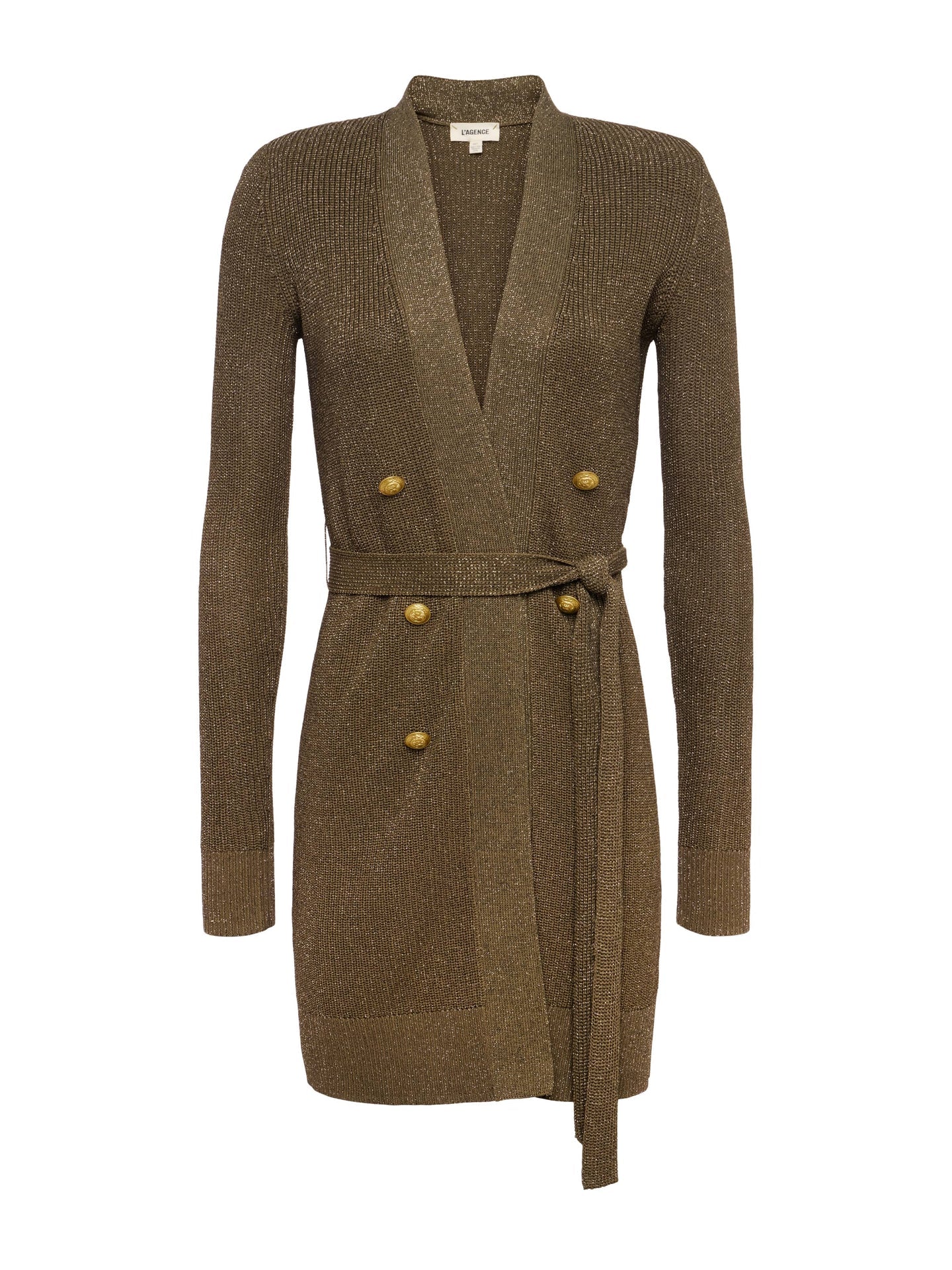 NOE DOUBLE BREASTED CARDI PINE/GOLD