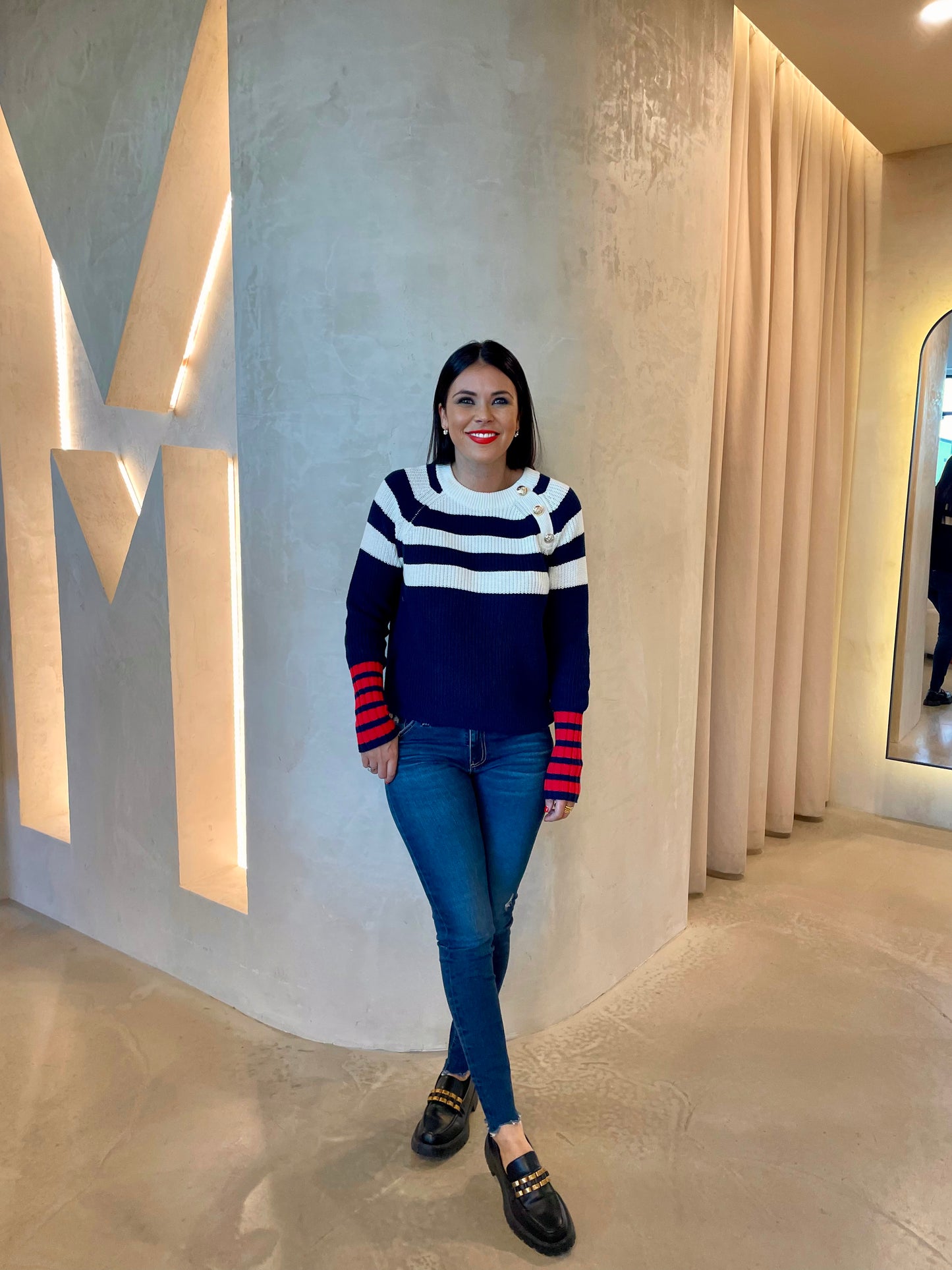 STRIPE JUMPER - NAVY