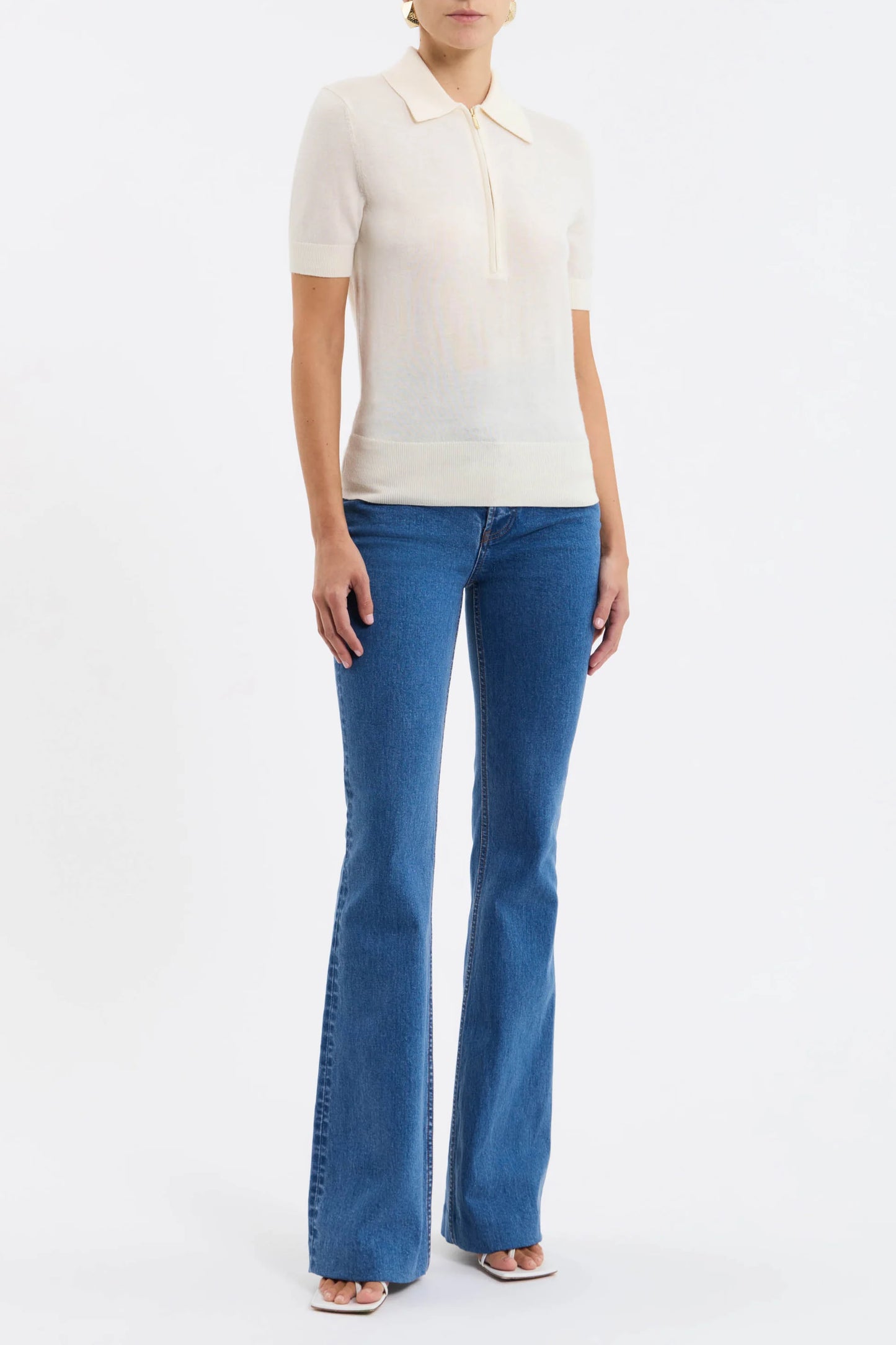 INDY POLO KNIT TOP - IVORY