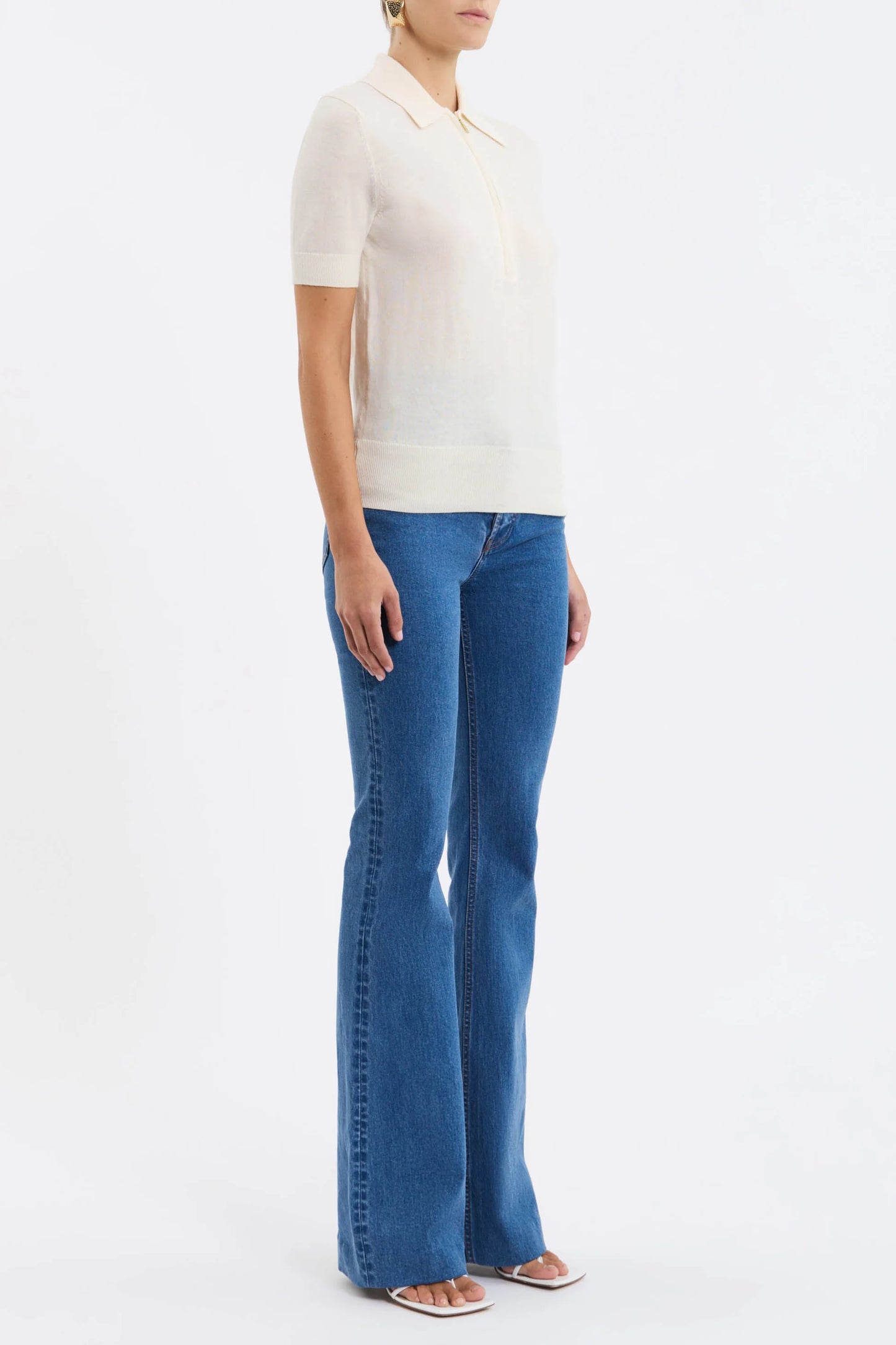 INDY POLO KNIT TOP - IVORY