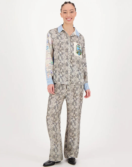ISABEL PRINTED SHIRT - SNAKE