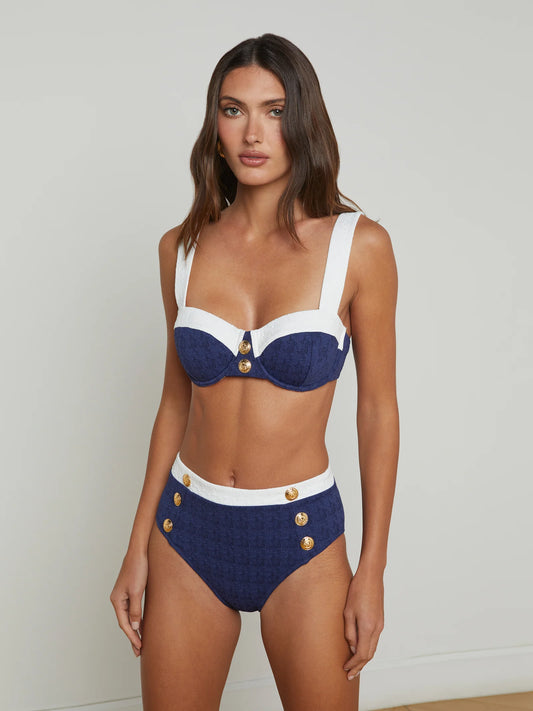 ALEXANDRIA COLOURBLOCK BRA TOP - MARINE