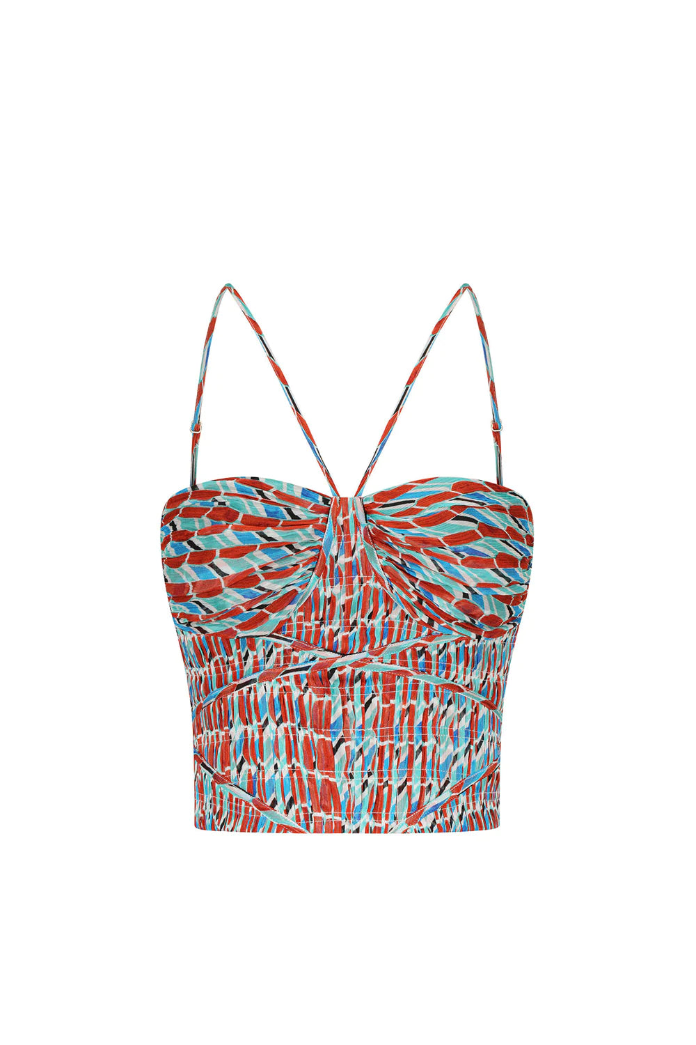 MARIBEL RUCHED BODICE - SAILOR RED/MULTI