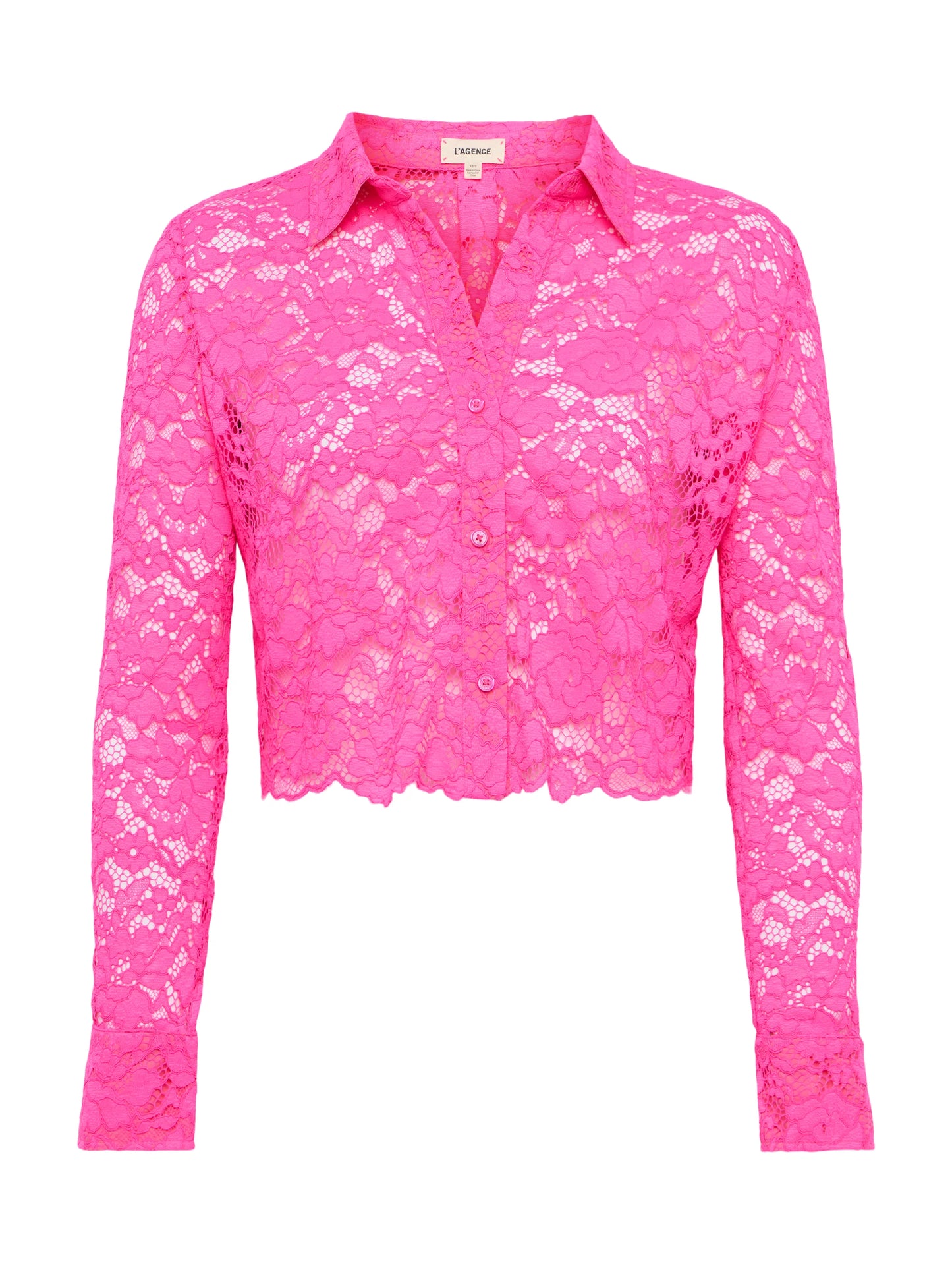 AKEMI LACE CROPPED BLOUSE - PINK GLO