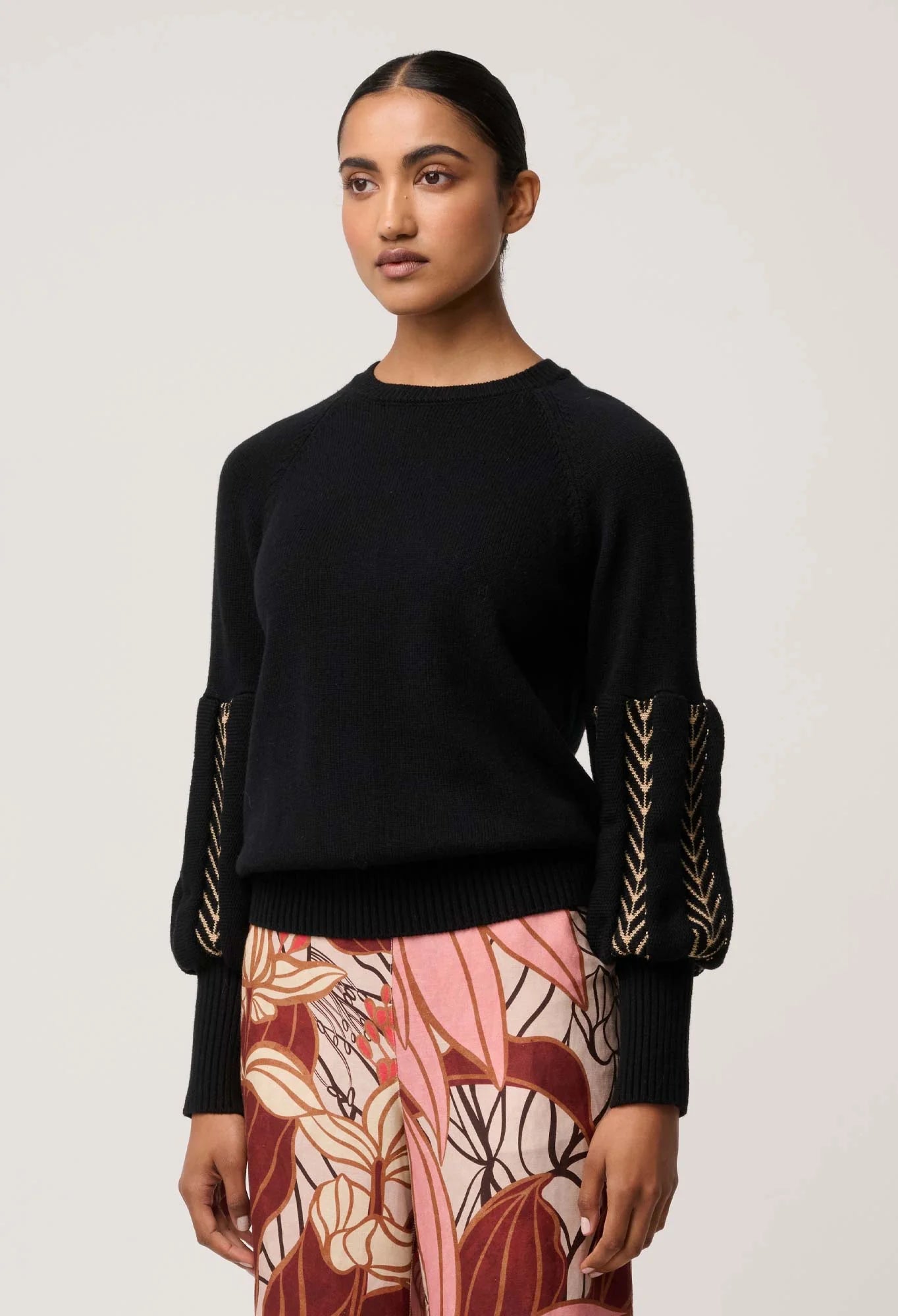*PREORDER* ARDEN KNIT TOP - BLACK BRAID