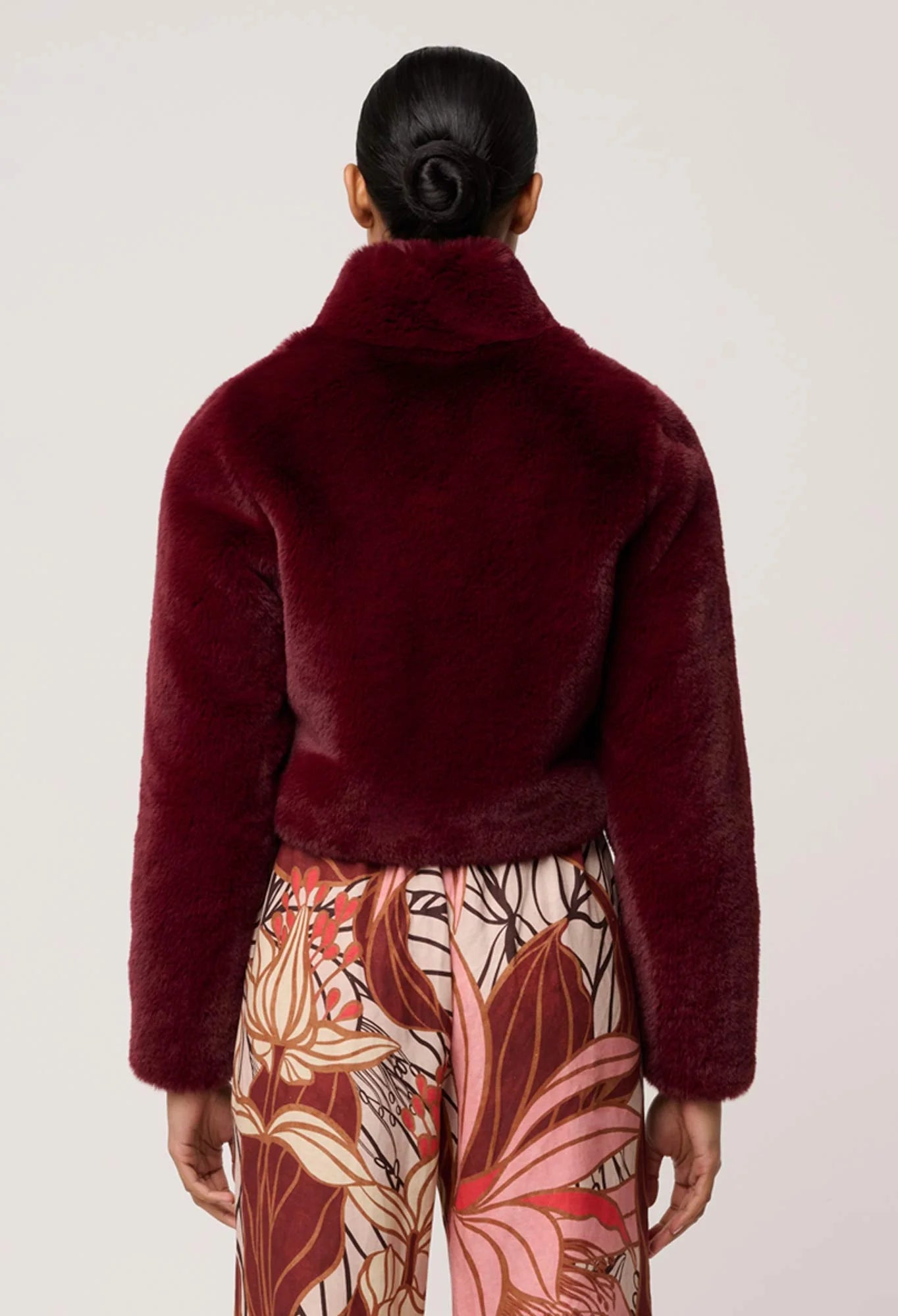*PREORDER* DAWN FAUX FUR JACKET - BORDEAUX