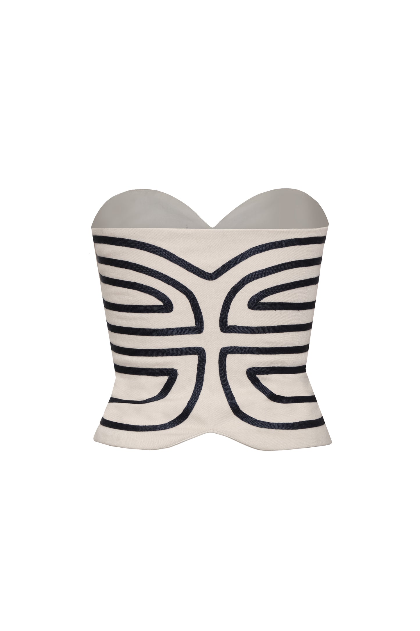 SERENGETI EMBROIDERED TOP - IVORY